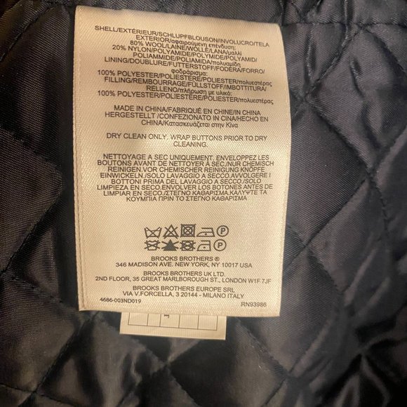 Brooks Brothers Girls Double-Breasted Long Wool Coat Navy XS (4T) - Picture 2 of 4